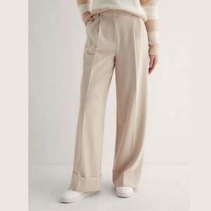 NEW EXPRESS Wide Leg Super High Rise Pleated Trouser Pants Office Black Sz 6